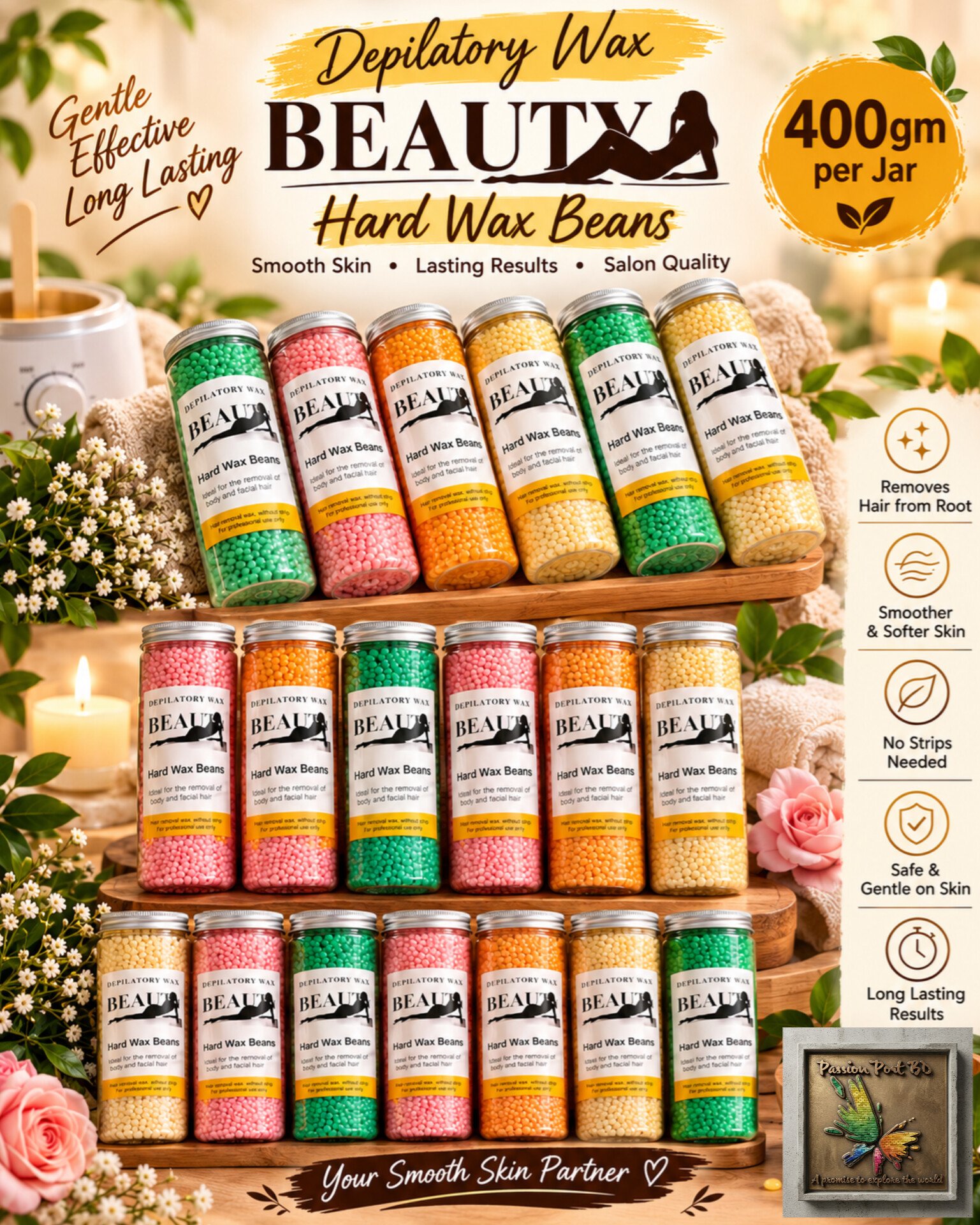 Beauty Hard Wax Beans 400gm Container