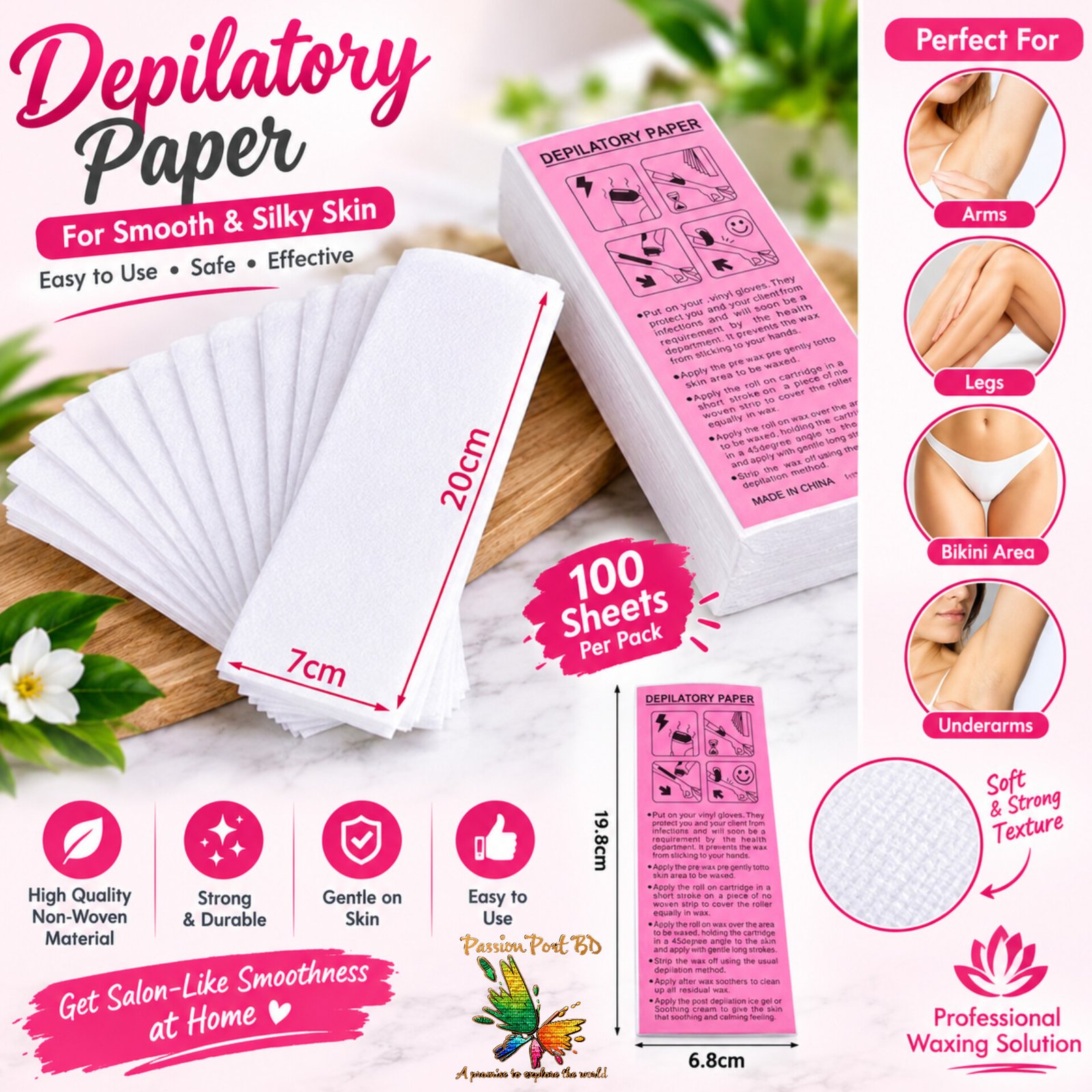 Wax Strip Paper / Depilatory Paper - 100PCS