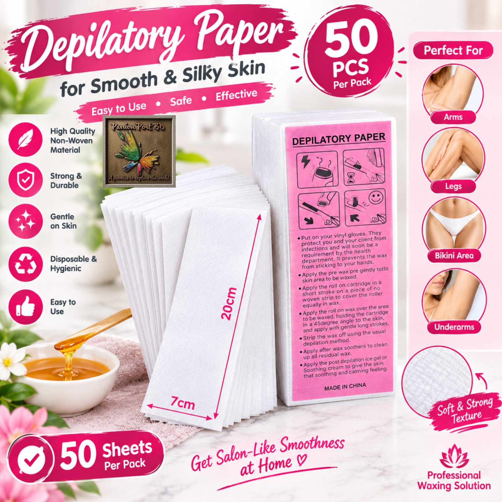Wax Strip Paper / Depilatory Paper - 50PCS