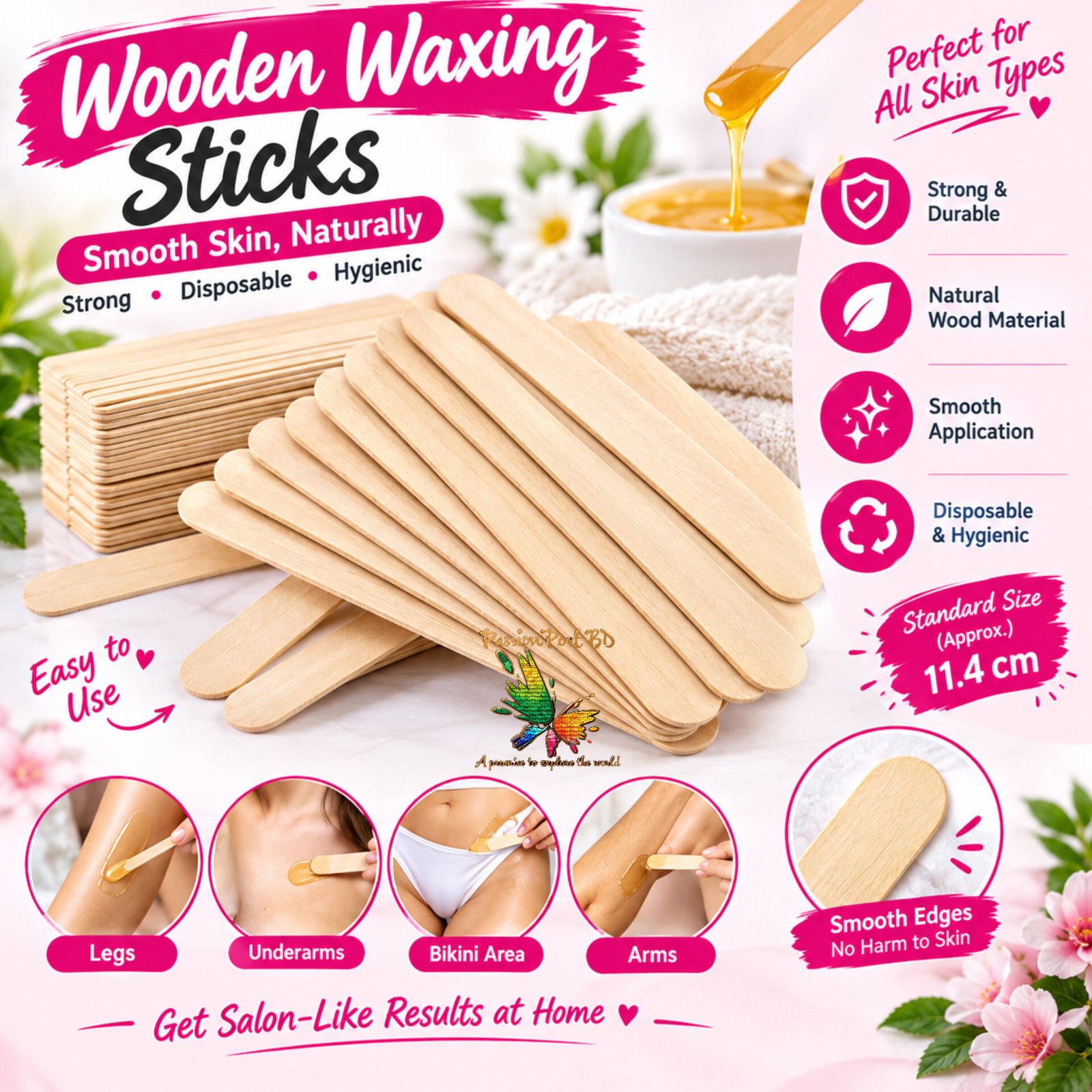 Wooden Waxing Stick -100pcs
