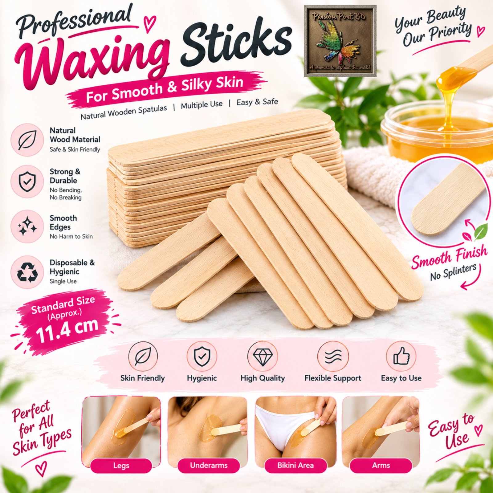 Wooden Waxing Stick -50pcs