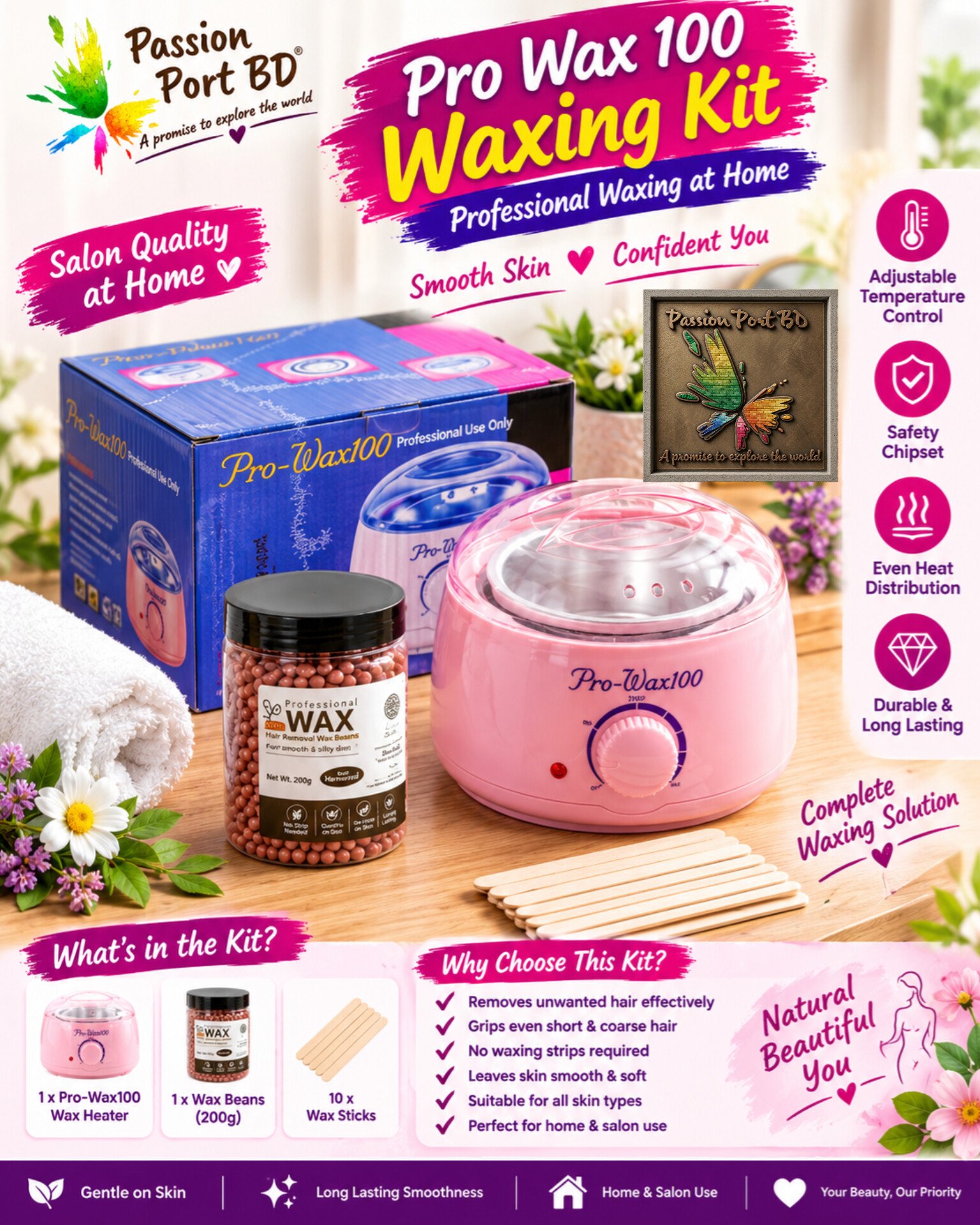 Pro Wax 100+ 200gm Home Wax + 20 Sticks -Pack