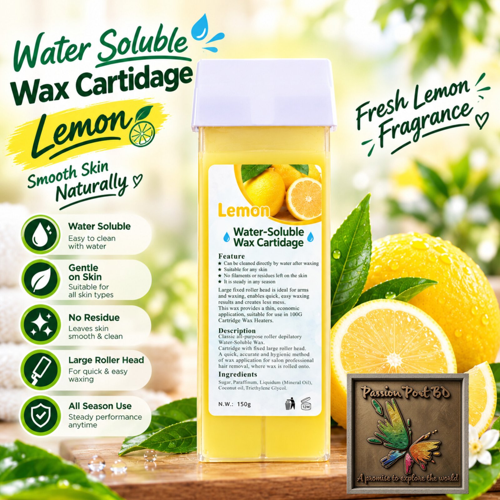 Water Soluble Wax Cartidage -150gm Lemon